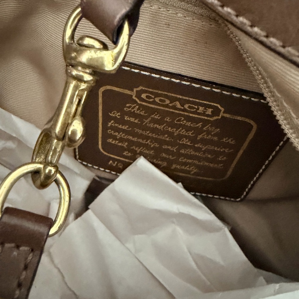 Coach Brown and Cream Signature Shoulder Bag - Picture 11 of 13